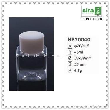 45ml PET square mini plastic bottle for hotel bath foam