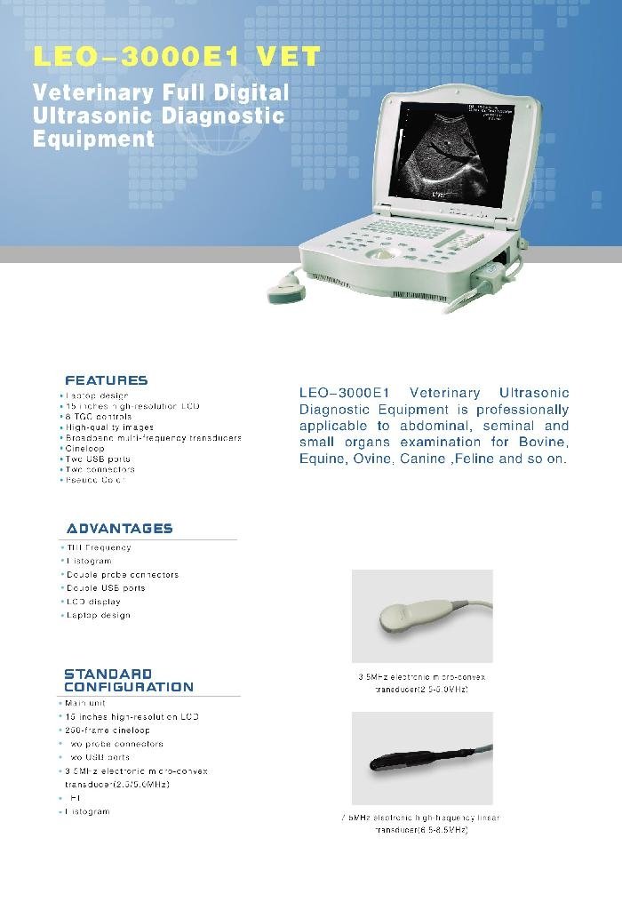 LEO-3000E1 veterinary Digital Ultrasound scanner 2