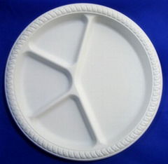 4 compartment biodegradable disposable corn-starch plate