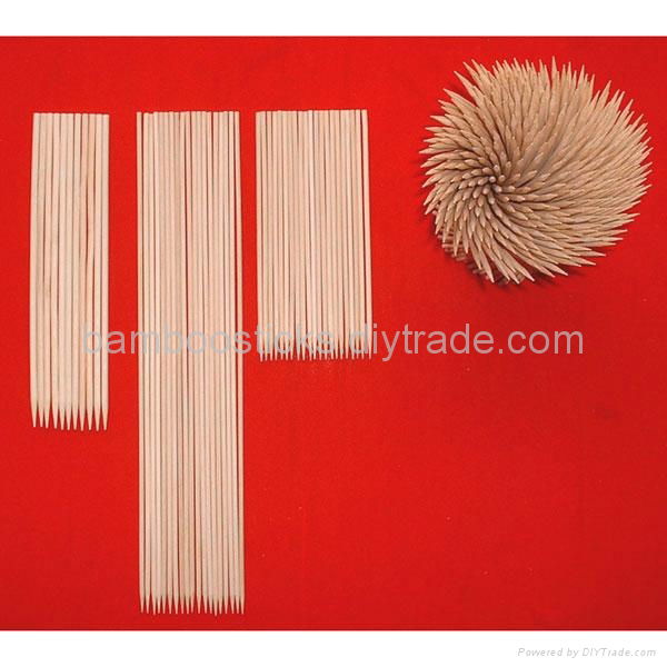 Natural round bamboo skewers for grilling 2