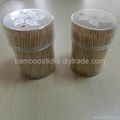 Natural hard round bamboo/wood toothpicks with tub packing 4