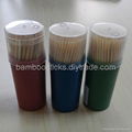 Natural hard round bamboo/wood toothpicks with tub packing 5