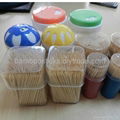 Natural hard round bamboo/wood toothpicks with tub packing 1