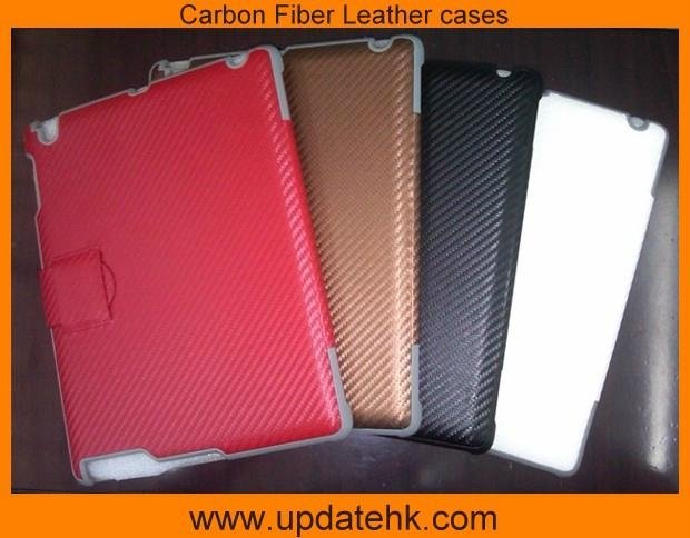 Carbon Fiber leather cases for the new ipad/ipad 2/tablet pc 4