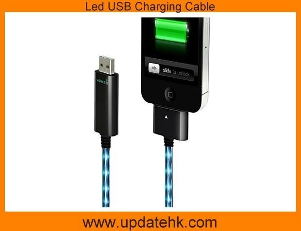 Led USB Charging Cable for ipod, iphone,ipad 2