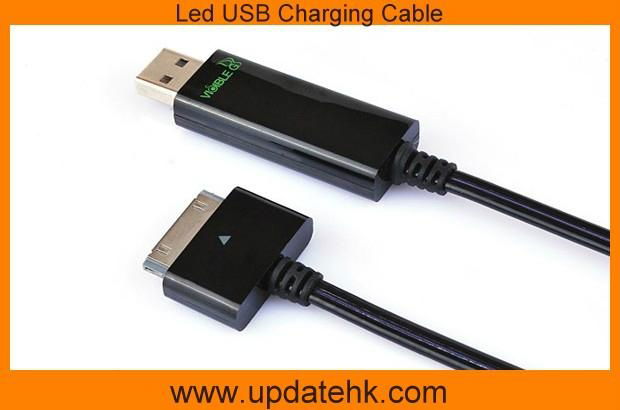 Led USB Charging Cable for ipod, iphone,ipad 3