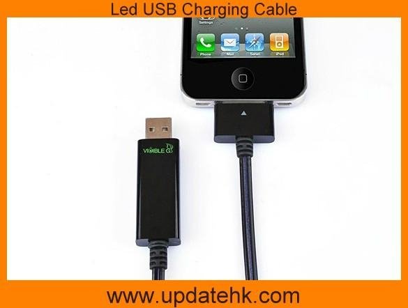 Led USB Charging Cable for ipod, iphone,ipad 4