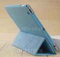 PU Leather folio kickstand hard case for Ipad2 / New iPad