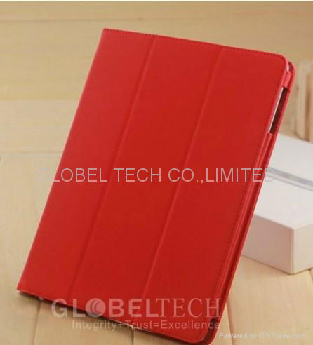 PU Leather folio kickstand hard case for Ipad2 / New iPad 3