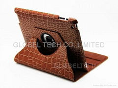 iPad 2/ new iPad 360 Degree Rotated leather case -Crocodile