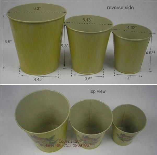 Wholesale Set 3 Metal Flower Pots Flower Planter Fashion Garden items  3