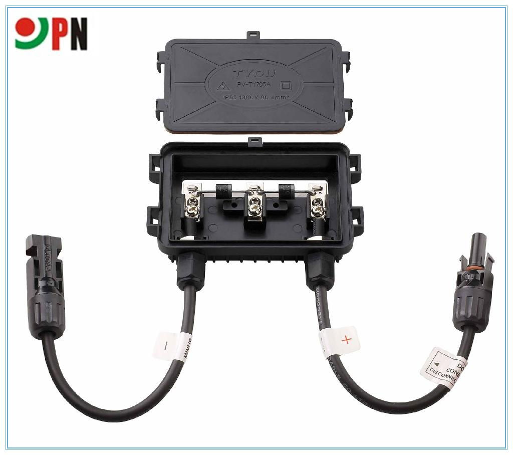 solar panel junction box connector with cable