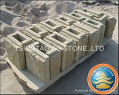 Beige sandstone mushroom corner stone