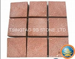 Red sandstone paving stone