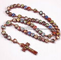 cord rosary,Saints Rosary Necklace,wooden rosary necklace,saint wood rosary  1