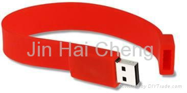 CE/FCC/RoHS Rubber Bracelet USB Flash Disk