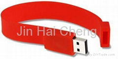 CE/FCC/RoHS Rubber Bracelet USB Flash Disk
