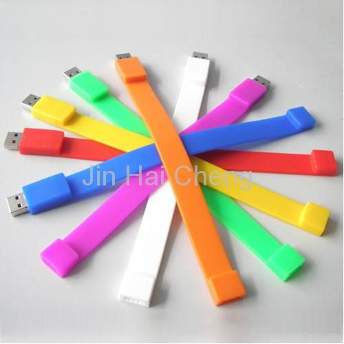 CE/FCC/RoHS Rubber Bracelet USB Flash Disk 4