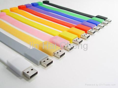 CE/FCC/RoHS Rubber Bracelet USB Flash Disk 5