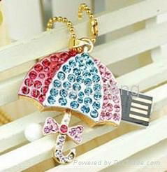 popular Jewelry love Gifts USB Pen Drive with diamonds 3