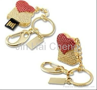 popular Jewelry love Gifts USB Pen Drive with diamonds 4