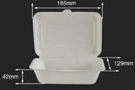 600ml Biodegradable Bagasse Disposable Bento Lunch Boxes 5