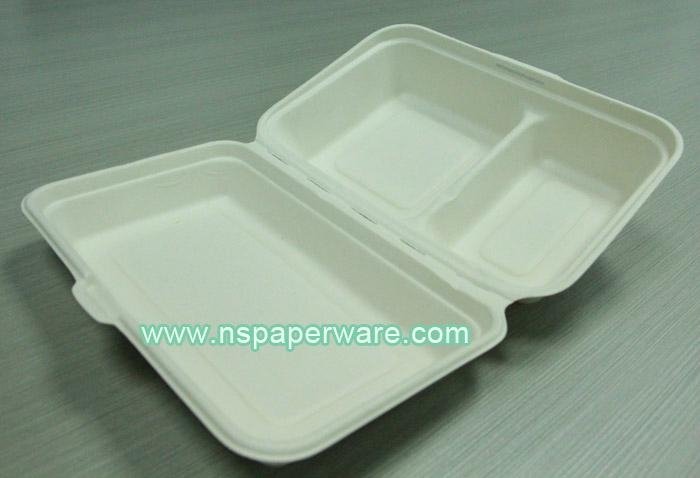 1000ml Multi-compartment Biodegradable Disposable Bagasse Bio Lunch Box