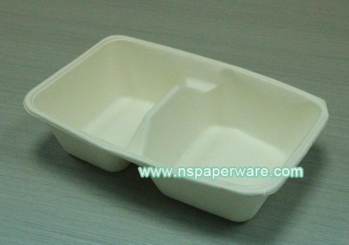 1000ml Multi-compartment Biodegradable Disposable Bagasse Bio Lunch Box 2