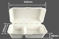 1000ml Multi-compartment Biodegradable Disposable Bagasse Bio Lunch Box 3
