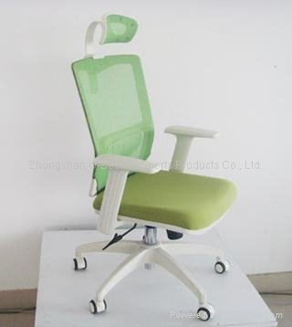 White Office Chair with Headrest