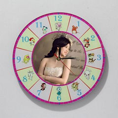 Chinese style12 zodiac photo frame clock