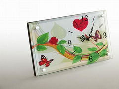 MDF wu kuang painting glass sit clock