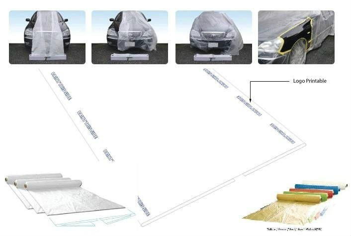 plastic car refinish paint masking film 