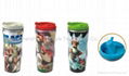 plastic travel mug BPA free with paper insert  2