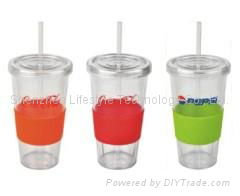 550ml double walls color changing PP sippy mug 2