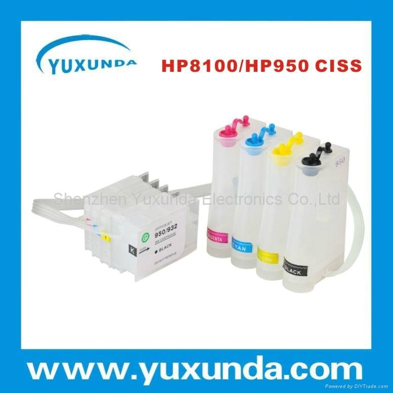 reliable ciss for HP8100 inkjet printer in four colors with competitive price