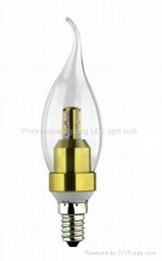 Shenzen manufacture LED candle light for crystal chandelier lamp E14 dimmable 