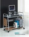 mobile glass computer desk with CD nets 1