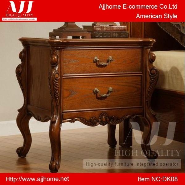 American style antique solid wood nightstand