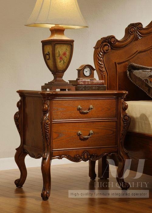 American style antique solid wood nightstand 2