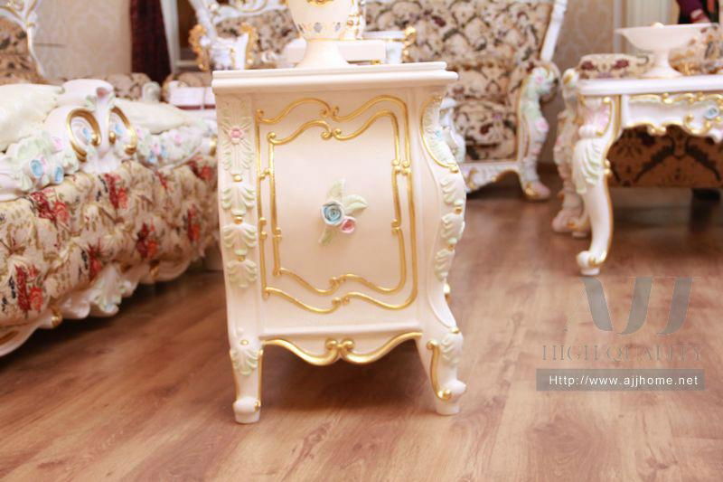 French style noble white TV stand 4