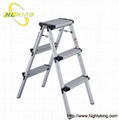 Aluminium folded Double side house ladder stool(HD-103)  1