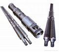 Twin conical screw barrel 1