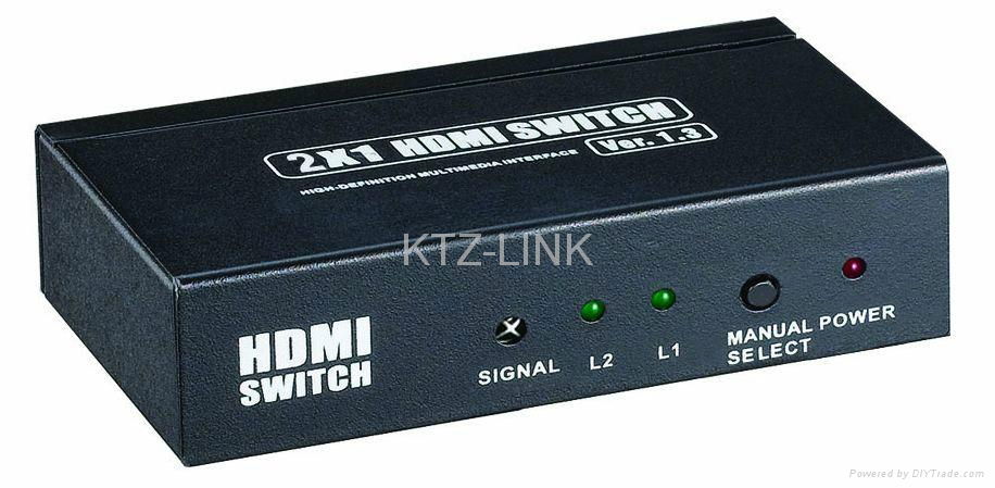 HDMI 3D switcher 2*1 2 inputs 1 output support 3d 1080P 2