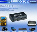 HDMI 3D switcher 2*1 2 inputs 1 output support 3d 1080P 3