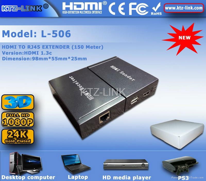 Newest HDMI TO RJ45 Extender 150M Support 3D 1080P 2