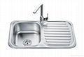 Single bowl with drainer bowl kitchen sink