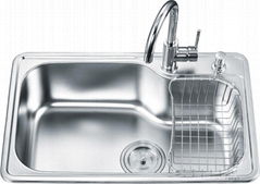 Stainless steel single bowl kitchen sink