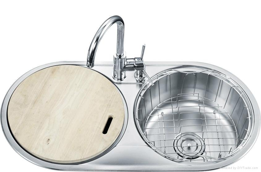 Doubel round bowl's kitchen sink, SS sink