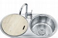 Doubel round bowl's kitchen sink, SS